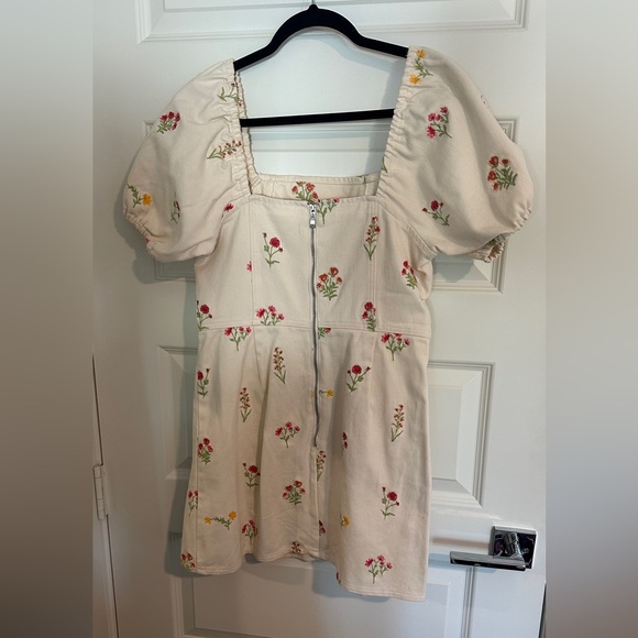 Denim Floral Embroidered Dress - Picture 5 of 6